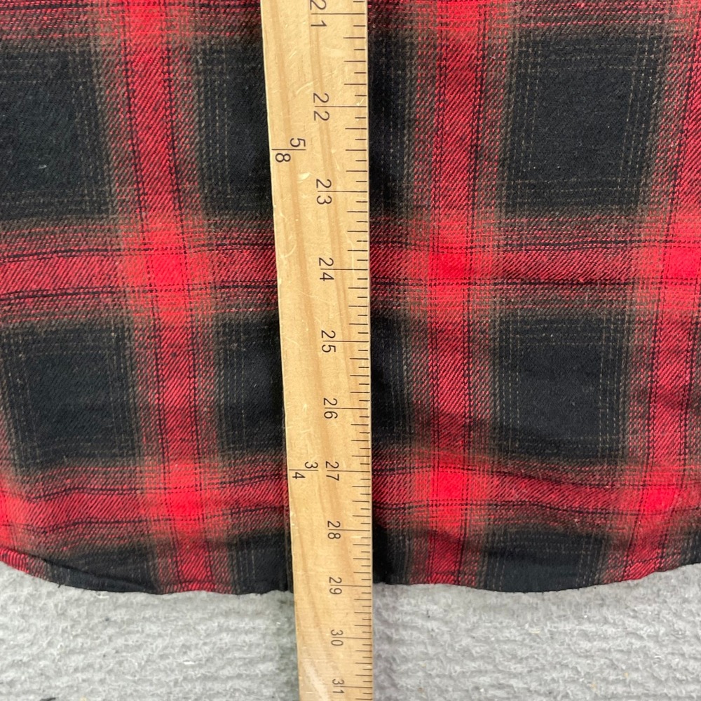Pashartuk Flannel Western Shirt Mens Large Red Black Plaid Snap Button Academia - Picture 4 of 11